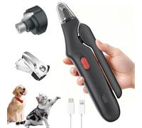 Dog Nail Clippers & Cat Nail Clipper With Catcher, 2 In 1 Dog Nail Trimmers & Grinder With Light for Large Medium Small Dogs Cats,Silent Groom Pro Claw Trimmer, Rechargeable Dogs Nail Grinder Quiet