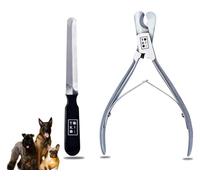 Dog Nail Clippers with Nail File, Professional Pet Nail Trimmer Perfect for Large Dogs, Thick Pet Nails,Cats, also for Small Breed kitten Rabbits & Guinea.Pet care, Paw care Stainless Steel 5.5 Inches