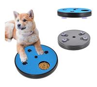 Dog Nail File Toy Nail Scratch Board for Dog Paw Scratch Pad Nail File Grinder 3 in 1 Rotatable Round Claw Scratcher Puzzle Feeder Anti-Slip Filer Board (Blue)