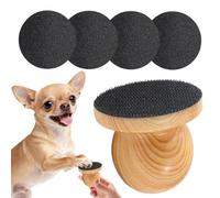 Dog Nail Filer - 4 Replaceable Filing Discs Wooden Handle | Cat Nail File Scratch Pad - for Grooming Trimming Grinding, Home Pet Shop Gentle Claw Care