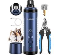 Dog Nail Grinder, Dog Nail Trimmers, and Clippers Kit with 2 LED Lights. Super Quiet Electric Pet Nail Grinder, Rechargeable, for Small, Medium, and Large Dogs & Cats, 2 Diamond Grinding Wheels.