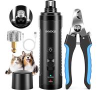Dog Nail Grinder, Dog Nail Trimmers, and Clippers Kit with 2 LED Lights. Super Quiet Electric Pet Nail Grinder, Rechargeable, for Small, Medium, and Large Dogs & Cats, 2 Diamond Grinding Wheels.