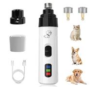 Dog Nail Grinder,Silent Groom Pro Nail Grinder,New Upgraded Dog Silent Nail Grinder for Dogs Silent Dog Nail Trimmer,Electric Dog Nail Clippers Pet Paws Grooming Smoothing Tool (White+2 grinding head)