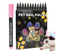 Dog Nail Polish - 12PCS Quick Dry Markers, Safe Pet-Friendly Formula, Vibrant Color Set | Pens Ensure Easy Application, Long-Lasting Gloss Enhances Nails for Dogs, Cats, Small Pets