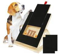 Dog Nail Scratch Board File,Wooden Dog Nail File Board with Built-in Treat Drawer, 3 Height Adjustable Pet Nail Grinder Pad, with Replacement Sandpaper for Cats and Dogs Nail Care