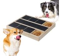 Dog Nail Scratch Board, Puppy Nail File Toy with Treat Box, 13.78 x 9.84 in Wooden Puppy Claw Grooming Pad, Multifunctional Scratcher for Indoor Pet and Game