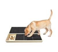 Dog Nail Scratch Board - Wood 35x25x3cm | Pet Nail Filing Scratch Pad, Interactive Treat Box Training Tool | For Dogs Grooming Indoor Outdoor Floor Furniture Protection Daily Use