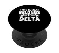 Dog Name Delta Personalised Gift This Human Belongs To a PopSockets Adhesive PopGrip