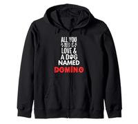 Dog Name Domino - All You Need is Love! Zip Hoodie