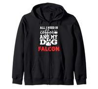 Dog Name Falcon All In Need Is Coffee My Dog Named Falcon Zip Hoodie