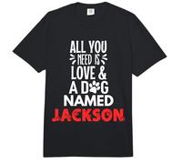 Dog Name Jackson Design - All You Need is Love! Comfort Colors Adult Heavyweight T-Shirt