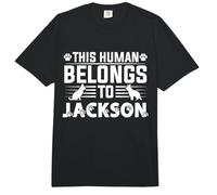 Dog Name Jackson Personalised Gift This Human Belongs to a Comfort Colors Adult Heavyweight T-Shirt