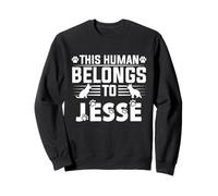 Dog Name Jesse Personalised Gift This Human Belongs To a Sweatshirt