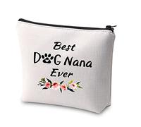 Dog Nana Gift Best Nana Ever Makeup Bag Pet Lover Paw Print Cosmetic Bag Gift for Dog Grandma