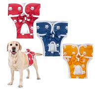 Dog Nappies for Female Dogs - Reusable Dog Season Pants with Adjustable Waist & Leak-Proof Design - Comfortable Dog Diapers for Heat Cycle, Incontinence & Travel - 3 Pack (M)