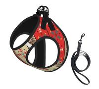 Dog Navaho Style Printed Harness And Leash Set,Adjustable,Breathable Soft,Step-In Mesh Pet Vest Harness With Reflective Strip