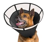 Dog Neck Cone, Adjustable Dog Recovery Soft Cone-Visible Wound Care, Chain Protection, Breathable Neck, Anti-Bite for Medium and Small Breeds