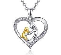 Dog Necklace for Women 925 Sterling Silver Puppy Pendant Necklace Love Heart Necklace Dog Jewelry s for Dog Lover Sister Daughter