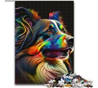 Dog Neon Animal Jigsaw Puzzles for Adults 1000 Piece Puzzles for Adults Erfect for Home Decor, Birthdays, Holidays, And Gifts size 38x26cm