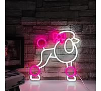 Dog Neon Signs for Wall Decor,Cute Poodle Dog Neon Lights Animal Neon Sign for Bedroom,Kids Room,Pet Shop,Art Wall Decoration,Pink Neon Light Birthday Gift for Girl Boy Dog Lovers