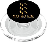 Dog Never Walk Alone Paws and Footprint T-Shirt PopSockets PopGrip for MagSafe