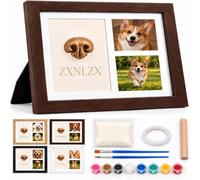 Dog Nose Print Kit, Pet Nose Print Impression Kit, Forever NosePrint Kits | Dog Nose Print Impression Kit, Dog Memorial Picture Frame, Pet Nose Print Keepsake Frame For Dogs & Cats-Brown