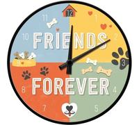 Dog Nostalgia Wall Clock Glass, 31 cm Wall Clock Friends Forever