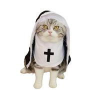 Dog Nun Halloween Costume,Pet Halloween Cosplay Clothing Cloak,Cat Dog Theme Party Dress UP Outfit_S
