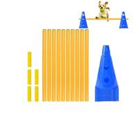 Dog Obstacle Course Backyard - Pet Training Hurdle Cones & Poles | High Visibility Safety Orange Markers with 3 Level Adjustable Height & Fit Crossbars for Lawns, Parks and Playgrounds