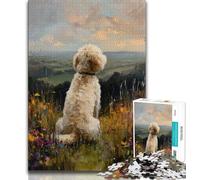 Dog Oil Painting Jigsaw Puzzles for Teenagers 1000 Jigsaws,Toys Educational Games Stress Relieving Suitable for Desktop Decoration (50x75cm)