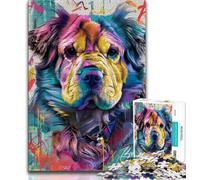 Dog Oil Painting Jigsaws Puzzles 1000 Pieces for Teenagers Gifts,Challenging Difficult Deal As Gifts for The Whole Family (38x26cm)