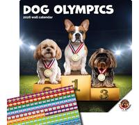 Dog Olympics Calendar 2026 From The Funny Animals Calendar Collection. Large Square Wall Calendar With Organisational Stickers, 16 Month, Funny Dog