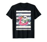 Dog on a Floating Flamingo T-Shirt