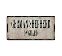Dog on Guard' German Shepherd 6x12 Inch Metal Signs Customized Terrace Outdoor Patio Home Décor Tin Signs Dog Breed Dog Child Animal Garage Signs for Pubs Club