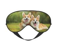 Dog On The Lawn Double Sided Sleep Mask, Adjustable Blackout, Silk-Like Eye Mask for Sleeping,Travel, Soft, Breathable, Lightweight Comfortable Blindfold