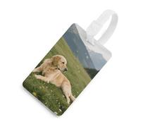 Dog on The Prairie Luggage Tags Durable TPU Suitcase Tag with Info Card, Scratch-Resistant Bag Tags for Suitcases, Travel Bags & Backpacks, Easy to Identify, White-style, One Size, classic
