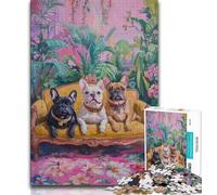 Dog on The Sofa Adult Jigsaw Puzzles 1000 Pieces,Staycation Kill Time Every Piece Is Unique - Challenging Family Fun Game 50x75cm