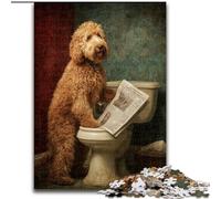 Dog on The Toilet Jigsaw Puzzles for Adults 1000, for Age 14 Years And over Stress Relief Christmas Game Presents for Women 50x75cm