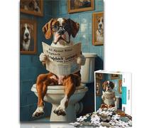 Dog on The Toilet Puzzles 1000 Pieces for Teenagers,Challenging Game And Family Play with Fully Interlocking Randomly Shaped Pieces (50x75cm)
