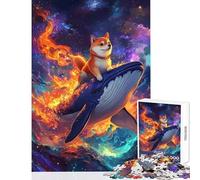 Dog on Whale in Space Jigsaws 1000 Pieces for Teenagers Stimulate Active Brain And Mind Gentle Relaxing Fun Activity (50X75cm)