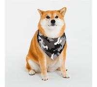 Dog Or Cat Black Grey White Camo Scarf, Printed Pattern Pet Scarf, Pet Triangle Scarf, Multi-Size Pet Bandana, Bib, Neck Scarf.