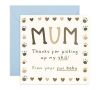 Dog or Cat Lover Joke Card - 'Thanks for Picking Up My Sh*t' - Funny Pet Appreciation for Fur Mum Dad, Brother, Sister, Neighbour, Colleagues, Friends, Bestie, BFF - Includes Fun Stickers