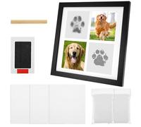 Dog or Cat Paw Print Kit Paw Print Ink Keepsake Photo Frame Kit Pet Memorial Fourfold Photo Frame with Clay Impression Kit Pet Paw Print Photo Frame Pawprint Making Kit Keepsake Picture Frame