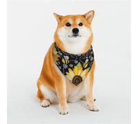 Dog Or Cat Sunflower Bees Scarf, Printed Pattern Pet Scarf, Pet Triangle Scarf, Multi-Size Pet Bandana, Bib, Neck Scarf.