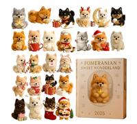 Dog Ornament for Christmas - 2D Acrylic Decoration 24 Days - Cute Dog 2025 Countdown Calendar | for Home Christmas Tree Window Door for Adults and Children