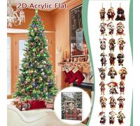Dog Ornaments - Acrylic 26×18 cm | for Dogs with Countdown Calendar Vōor 24 Days, for Hanging on Tree, Wall and Window Gift for Animal Lovers, Christmas Decoration