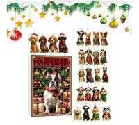 Dog Ornaments Calendar - 11.02 Inches Cute Puppy Pendants for Holiday, Festive Decor with Adorable Dogs Design, Christmas Hanging Ornament for Thanksgiving, Party, Home, Room, Door, Window