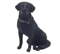 Dog Ornaments: Sitting Black Labrador Figure Gift Statue