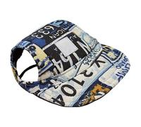 Dog Outdoor Sun Protection Visor Hat, Outdoor Sun Protection Hood for Dogs, Adjustable Cord String Canvas Baseball Hat Breathable Dog Sunbonnet with Ear Holes Comfortable Pet Accessories for M