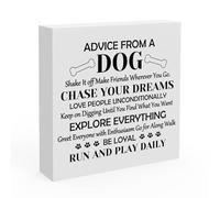 Dog owner Desk Decor for women men Dog Wooden Box Sign Desk Decor for Office Home Gifts Advice Gift for Dog Lovers Dog Mom Dad Puppy Lover Pet Owner Dog Quotes Signs Gifts